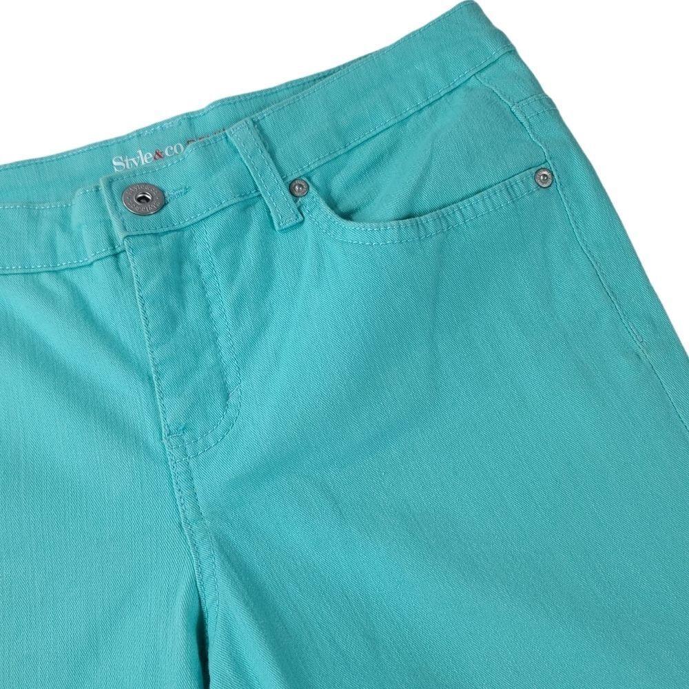 Style & Co. Denim Turquoise Capris - Picture 6 of 8
